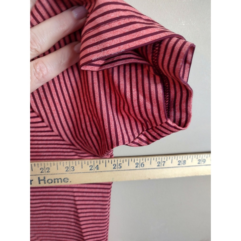 Under Armour Mens HeatGear Striped Polo Shirt Red Black 2XL Loose Short Sleeve - Picture 5 of 8